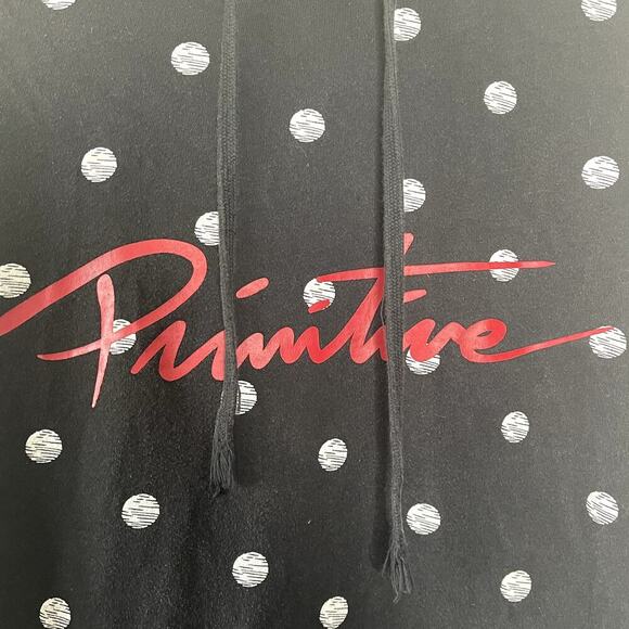 PRIMITIVE  SCRIBBLE POLKA DOT BLACK ‎ HOODIE SIZE M - Picture 5 of 8
